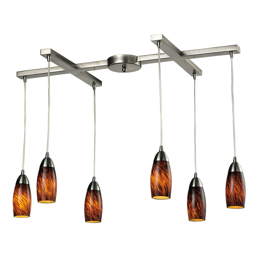 Elk Milan 110-6ES Pendant Light - Satin Nickel