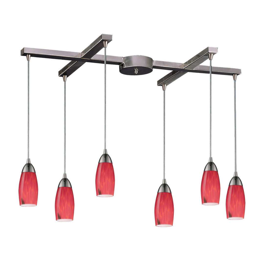 Elk Milan 110-6FR Pendant Light - Satin Nickel