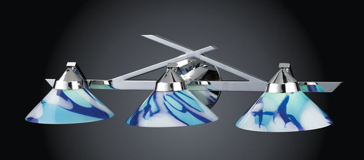 Elk Refraction 1472/3CAR Bath Vanity Light 25 in. wide - Polished Chrome