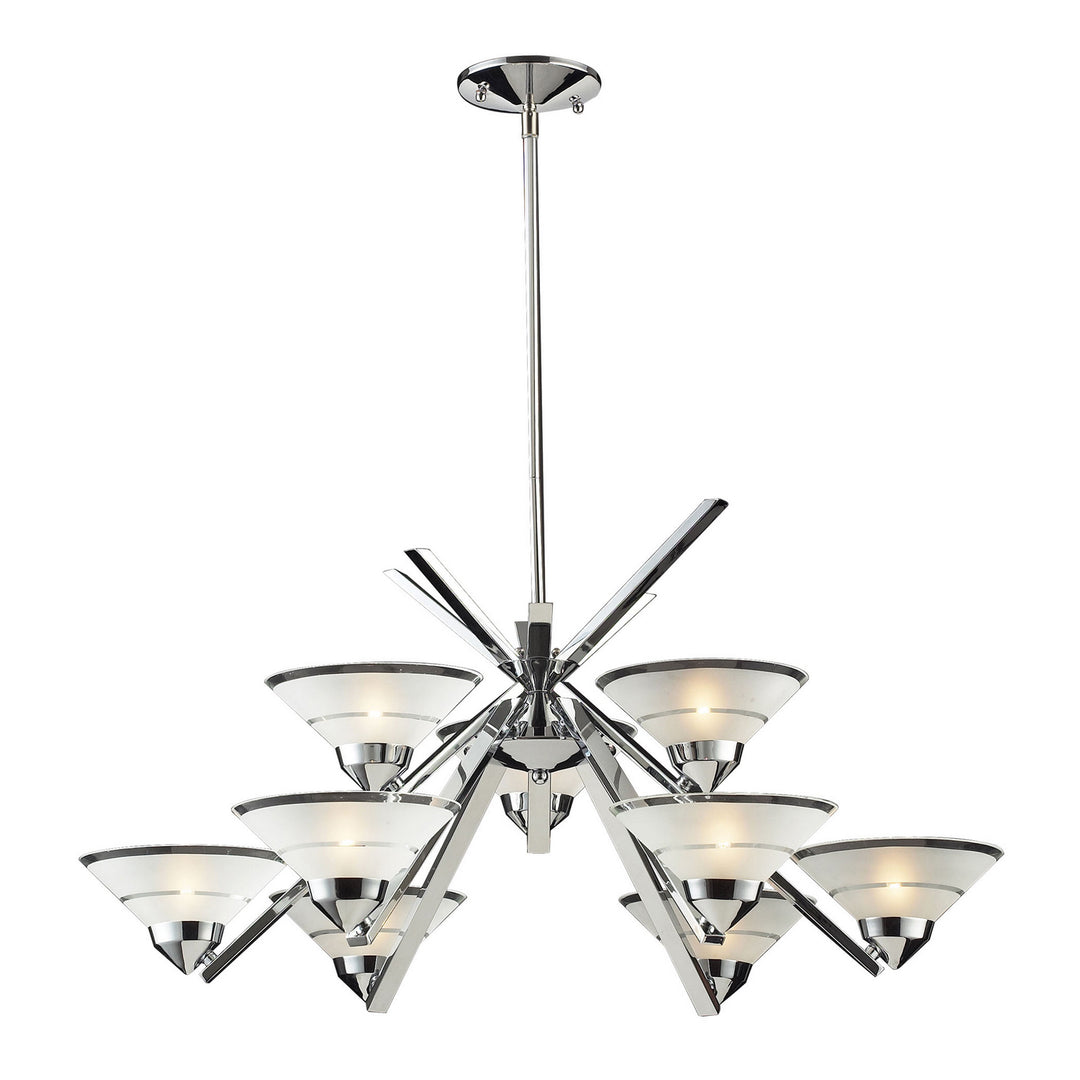 Elk Refraction 1476/6+3 Chandelier Light - Polished Chrome