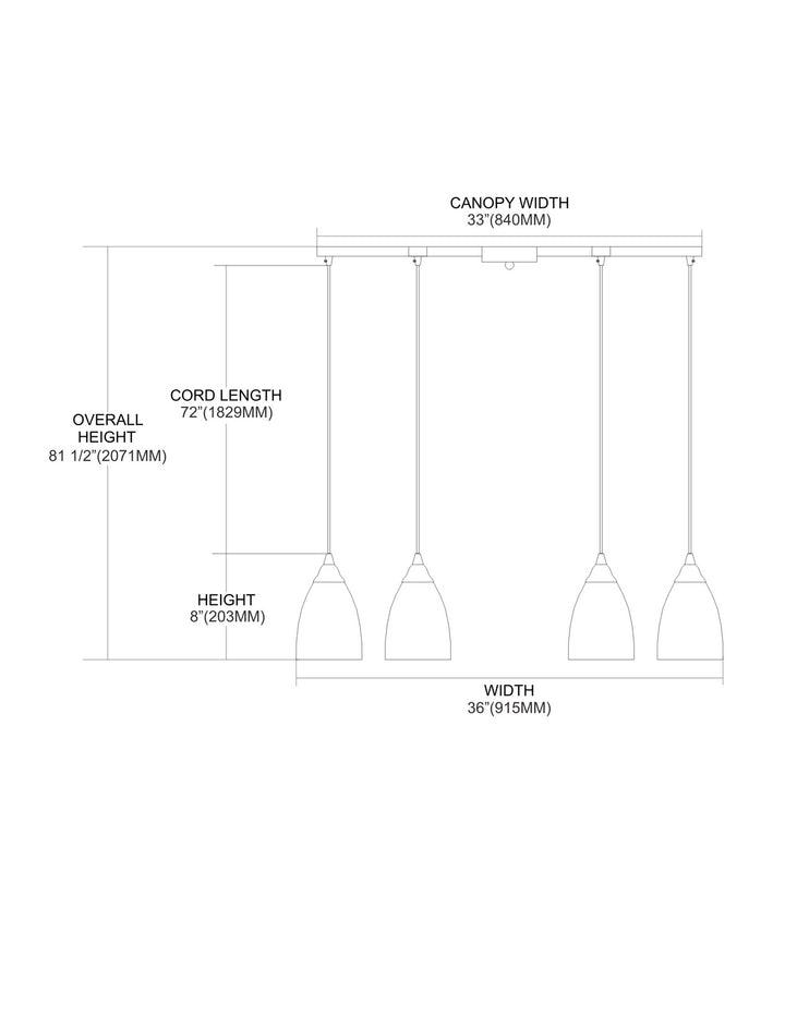 Elk Arco Baleno 416-6WS Pendant Light - Satin Nickel