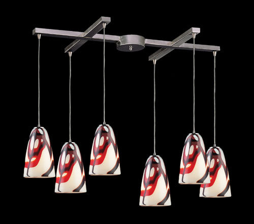 Elk Fuego 541-6CRW Pendant Light - Satin Nickel
