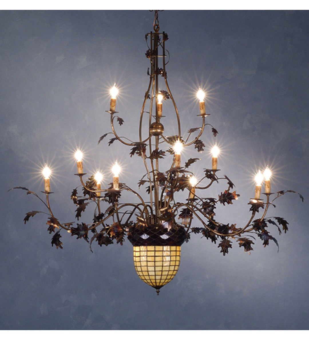 Meyda Tiffany Greenbriar Oak 10009 Chandelier Light - Antique Copper