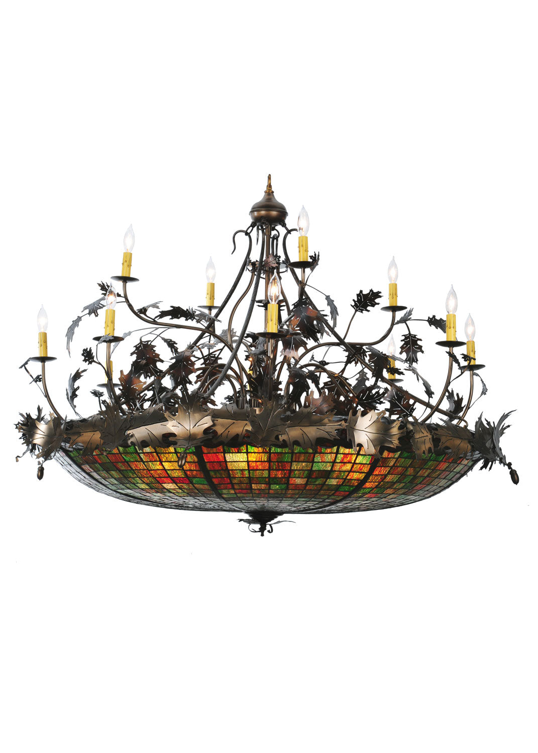 Meyda Tiffany Greenbriar Oak 100424 Chandelier Light - Antique Copper