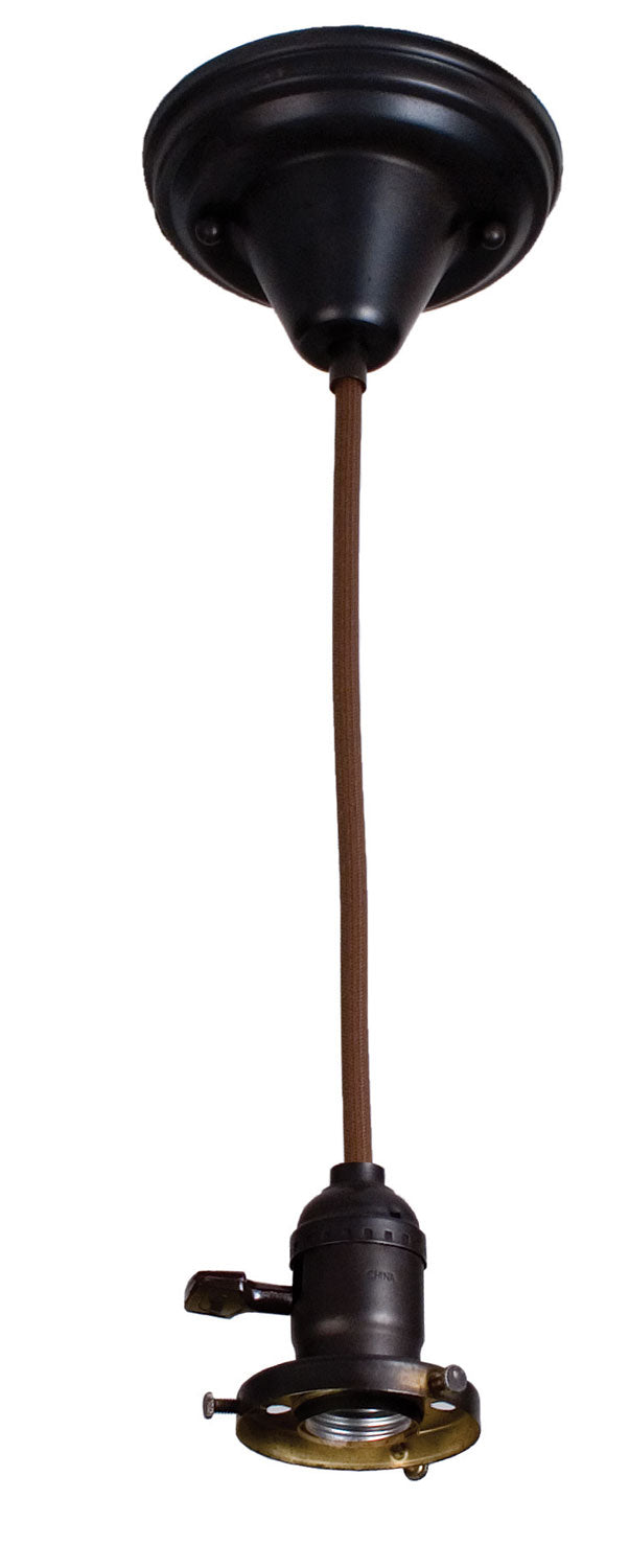 Meyda Tiffany Lighting 101471 Covered Paddle One Light Pendant Hardware Utility Light Bronze / Dark