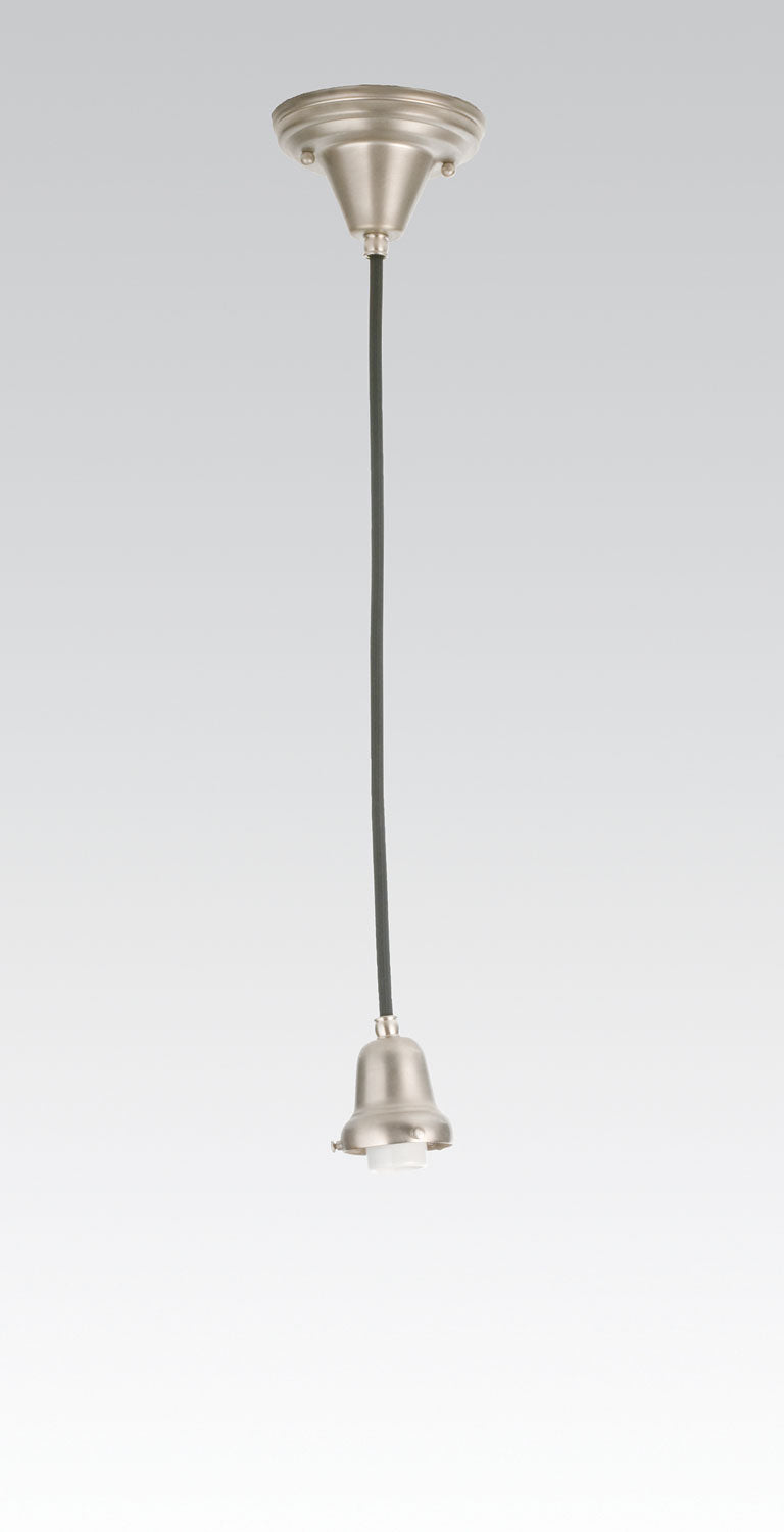 Meyda Tiffany Lighting 101616 Covered Wire One Light Pendant Hardware Utility Light Pewter, Nickel, Silver