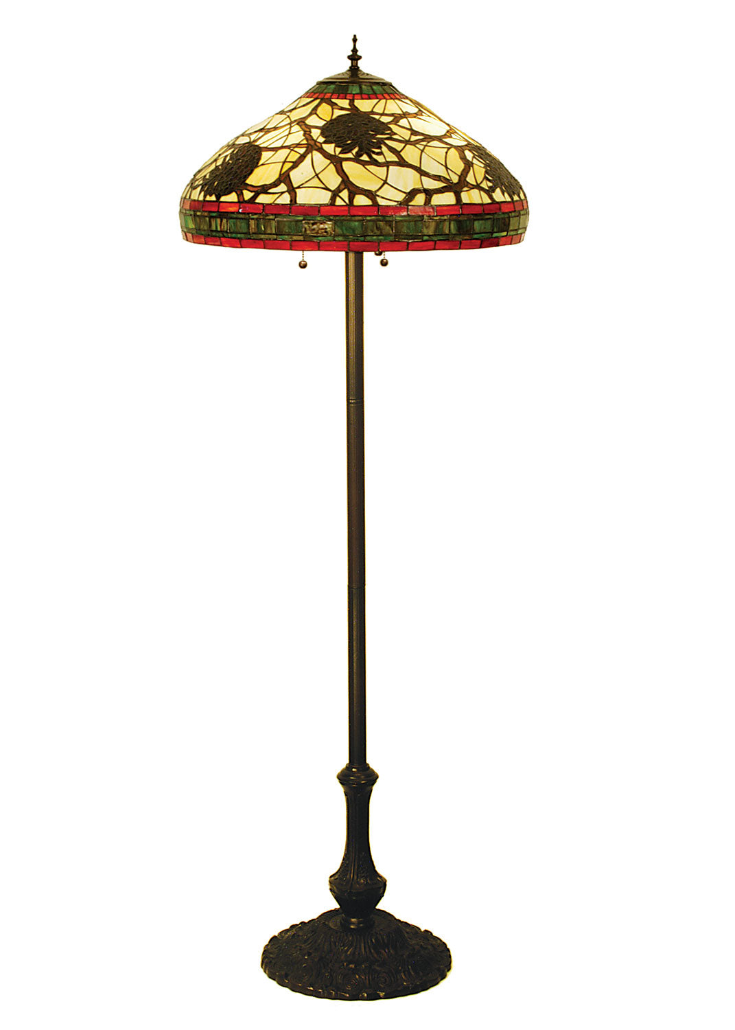 Meyda Tiffany Lighting 103185 Pinecone Three Light Floor Lamp Lamp Bronze / Dark