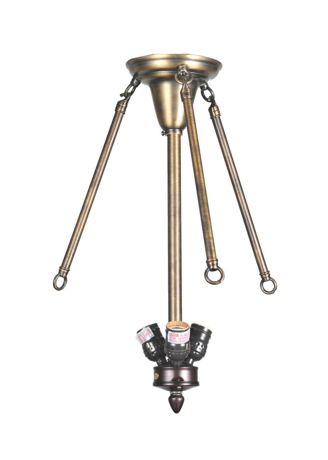 Meyda Tiffany Lighting 105684 Semi Flush With Chains Three Light Semi Flush W/Chains Hardware Utility Light Bronze / Dark