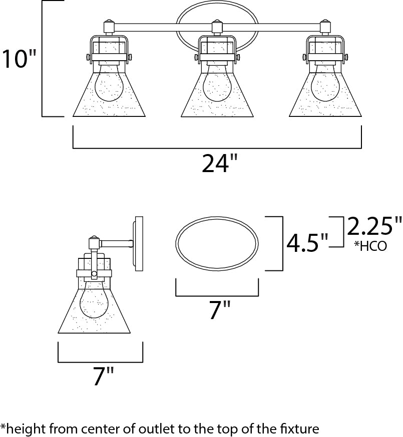 Maxim Seafarer 26113CDOI/BUI Bath Vanity Light 25 in. wide - Oil Rubbed Bronze