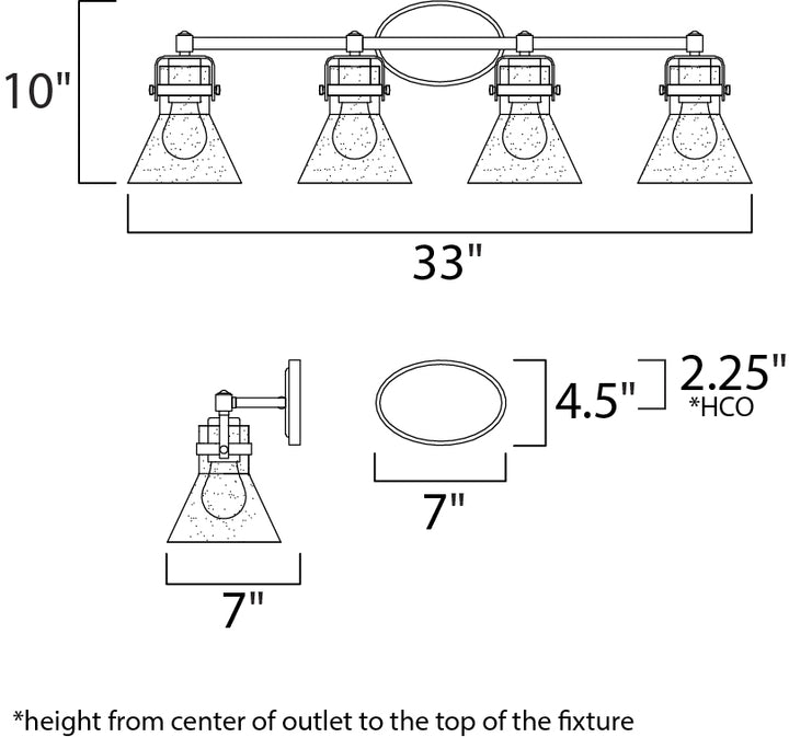 Maxim Seafarer 26114CDOI/BUI Bath Vanity Light 34 in. wide - Oil Rubbed Bronze