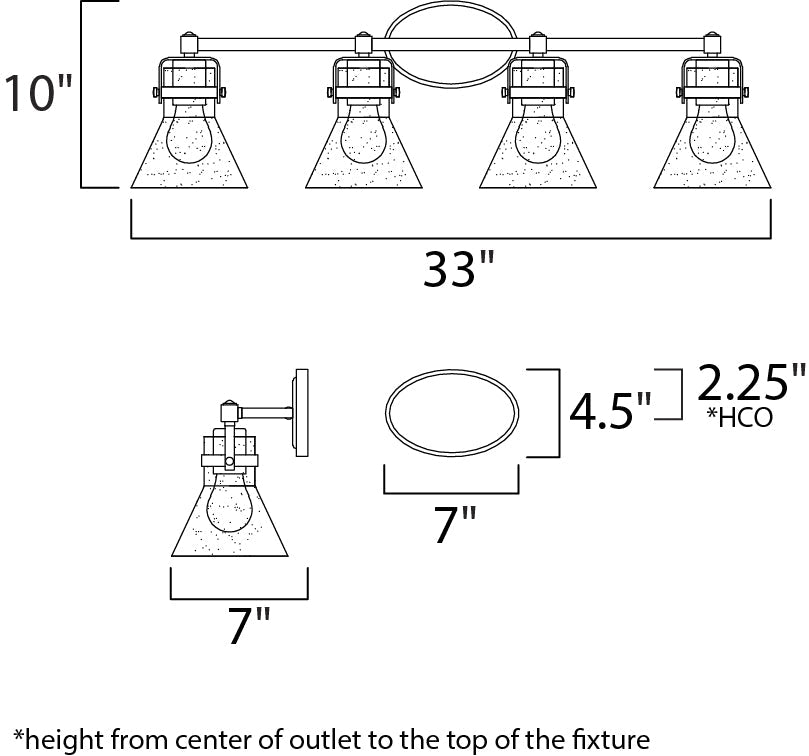 Maxim Seafarer 26114CDPC/BUI Bath Vanity Light 34 in. wide - Polished Chrome