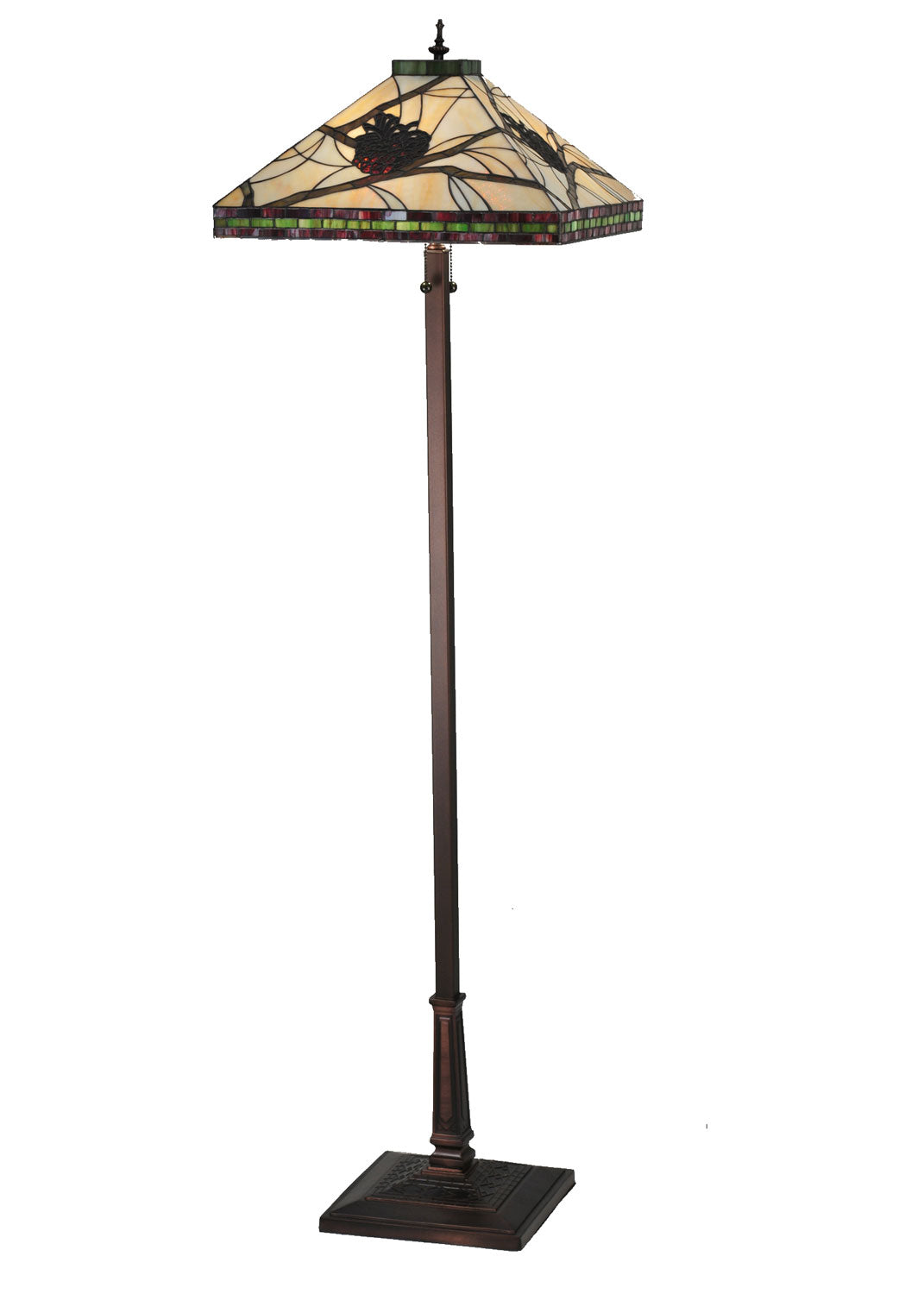 Meyda Tiffany Lighting 106506 Pinecone Two Light Floor Lamp Lamp Bronze / Dark