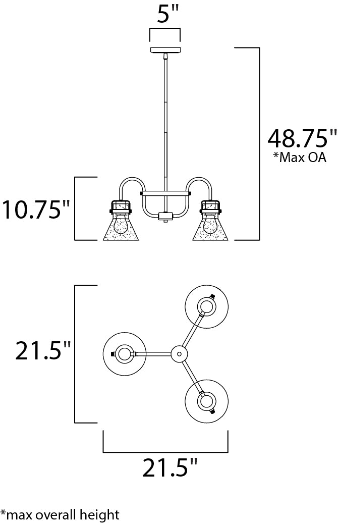 Maxim Seafarer 26116CDPC/BUI Chandelier Light - Polished Chrome