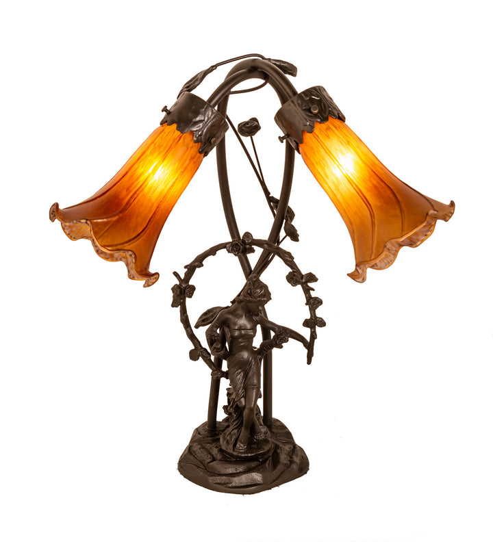 Meyda Tiffany Lighting 11822 Amber Two Light Accent Lamp Lamp Bronze / Dark