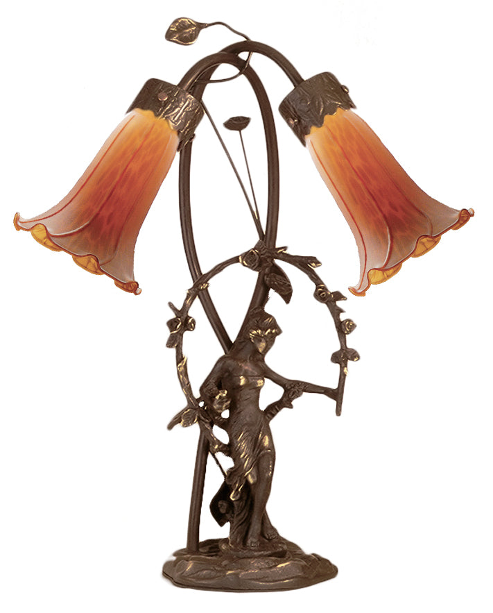 Meyda Tiffany Lighting 11822 Amber Two Light Accent Lamp Lamp Bronze / Dark