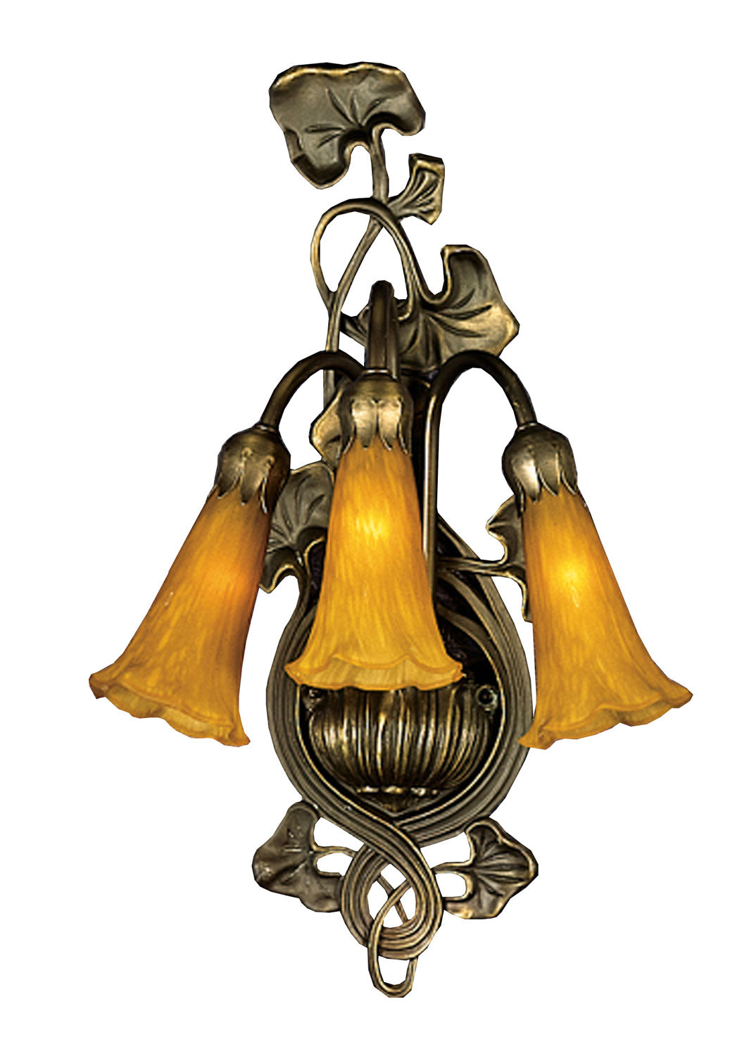 Meyda Tiffany Amber Pond Lily 17191 Wall Light - Antique