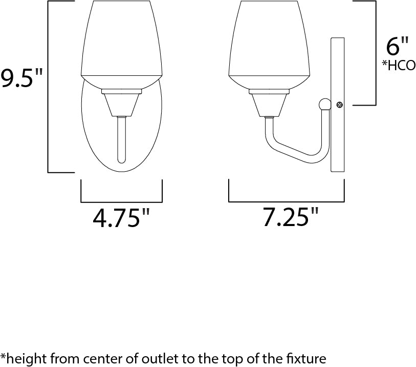 Maxim Goblet 26121CLBKSN Wall Sconce Light - Black / Satin Nickel