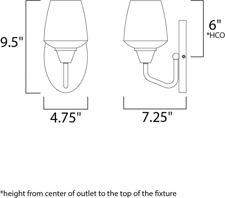 Maxim Goblet 26121CLBKSN Wall Sconce Light - Black / Satin Nickel