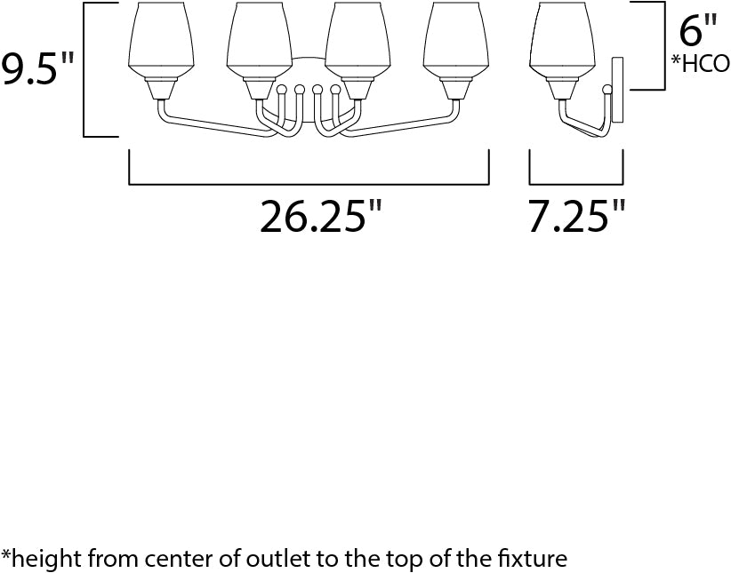 Maxim Goblet 26123CLBZAB Bath Vanity Light 27 in. wide - Bronze / Antique Brass