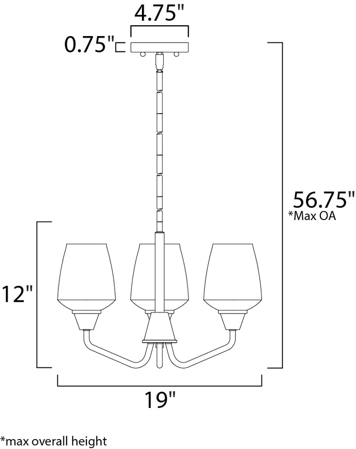 Maxim Goblet 26124CLBKSN Chandelier Light - Black / Satin Nickel
