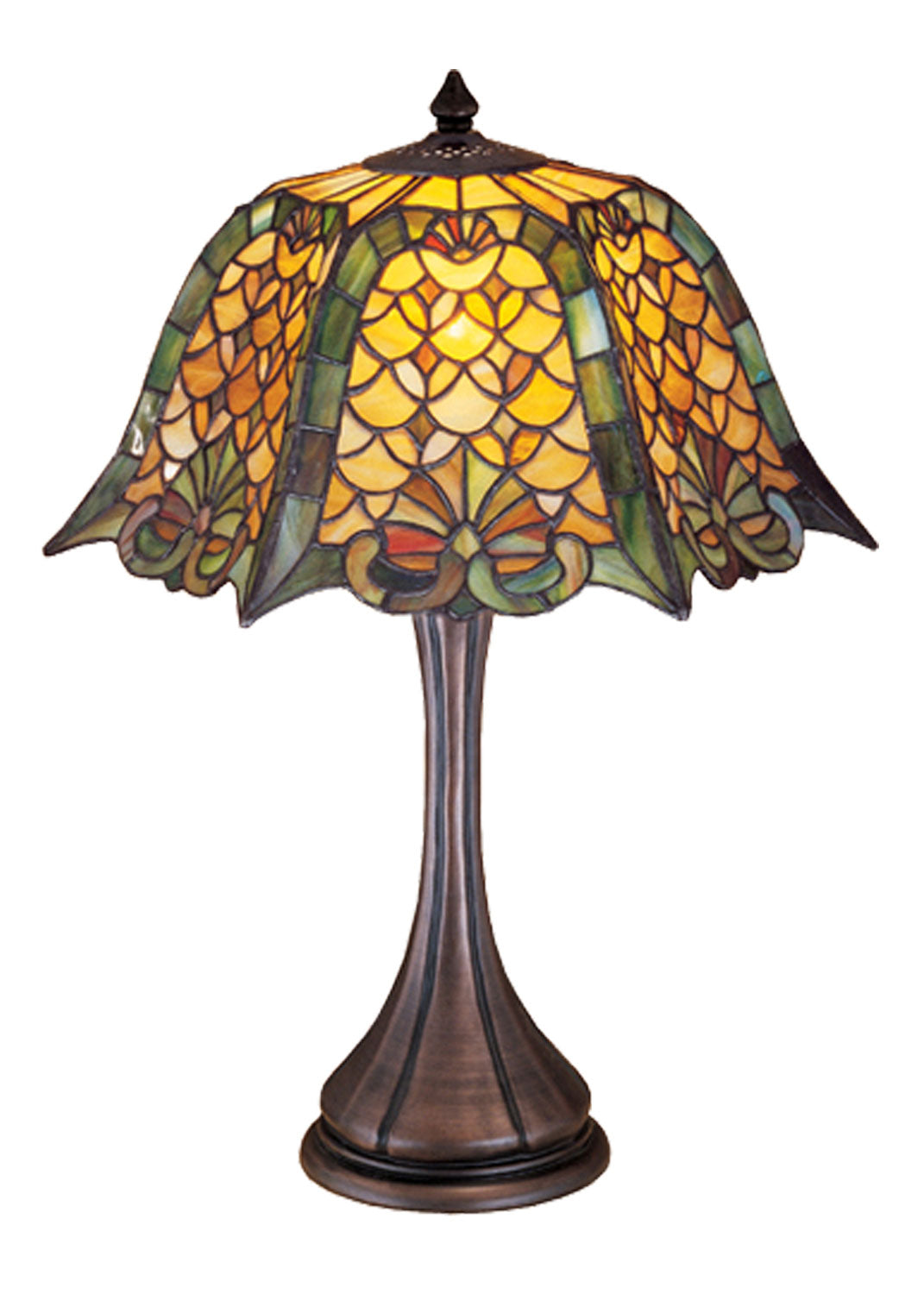 Meyda Tiffany Lighting 19876 Duffner & Kimberly Shell & Diamond One Light Table Lamp Lamp Bronze / Dark