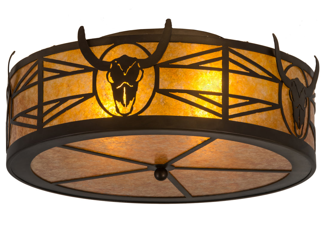Meyda Tiffany Steer Skull 20867 Ceiling Light - Antique Copper