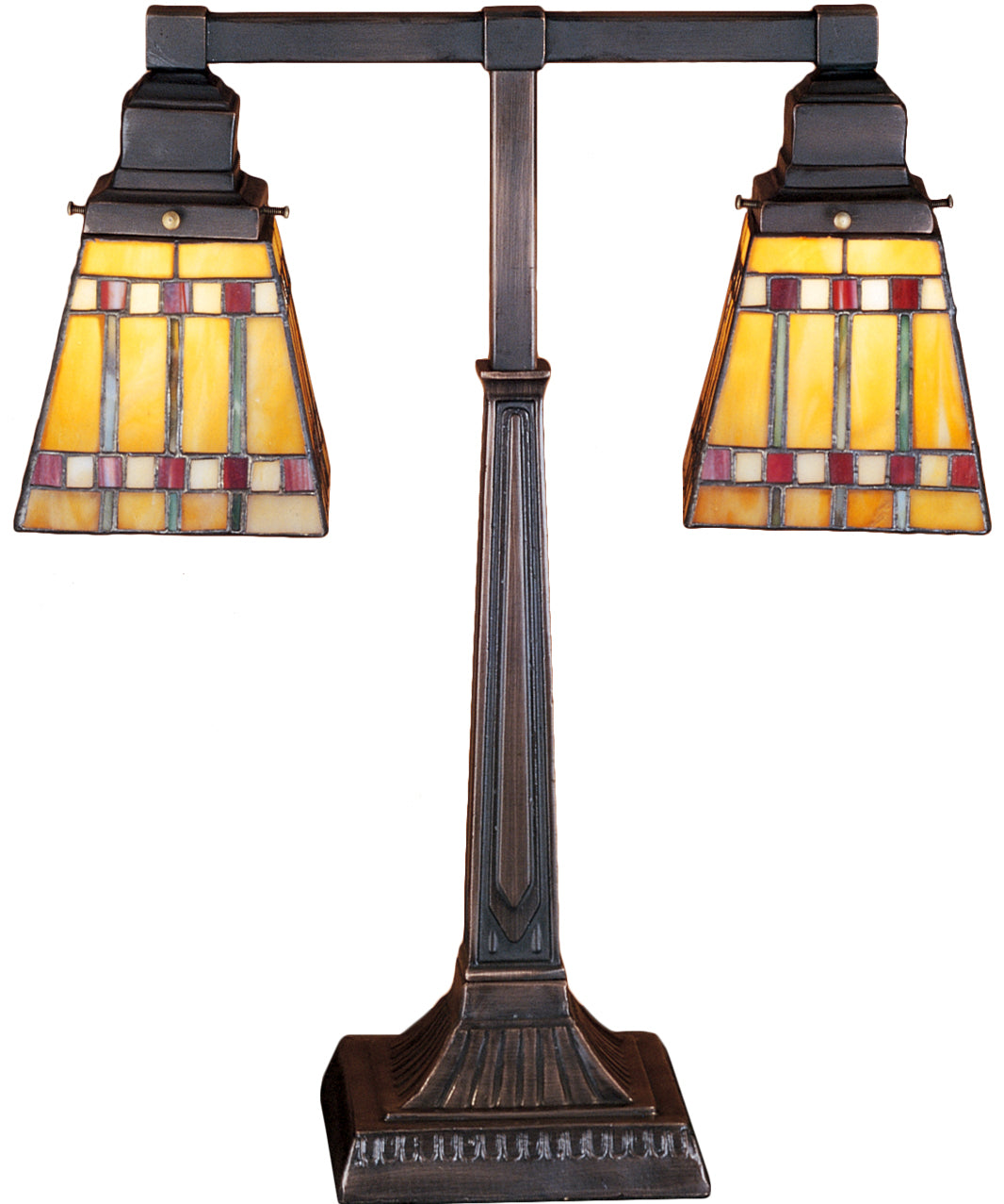 Meyda Tiffany Lighting 24286 Prairie Corn Two Light Table Lamp Lamp Bronze / Dark