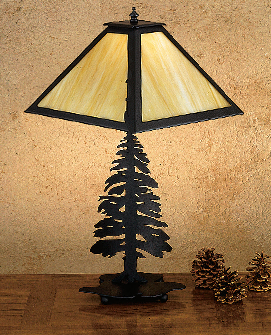 Meyda Tiffany Lighting 27103 Tall Pines Table Lamp Lamp Black