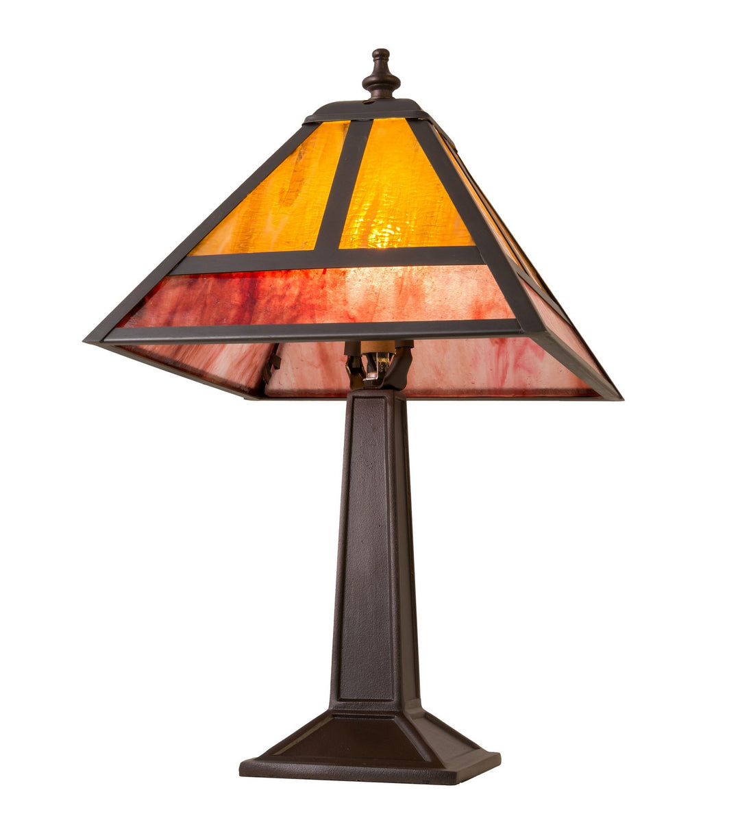 Meyda Tiffany Lighting 27123 T" Mission" One Light Accent Lamp Lamp Bronze / Dark