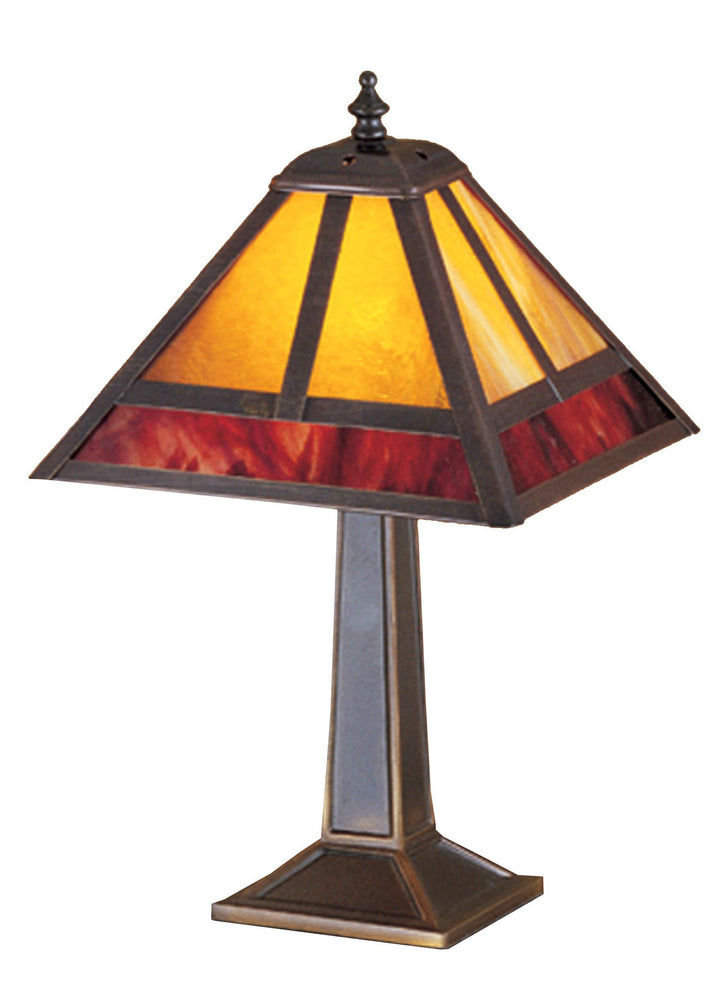 Meyda Tiffany Lighting 27123 T" Mission" One Light Accent Lamp Lamp Bronze / Dark