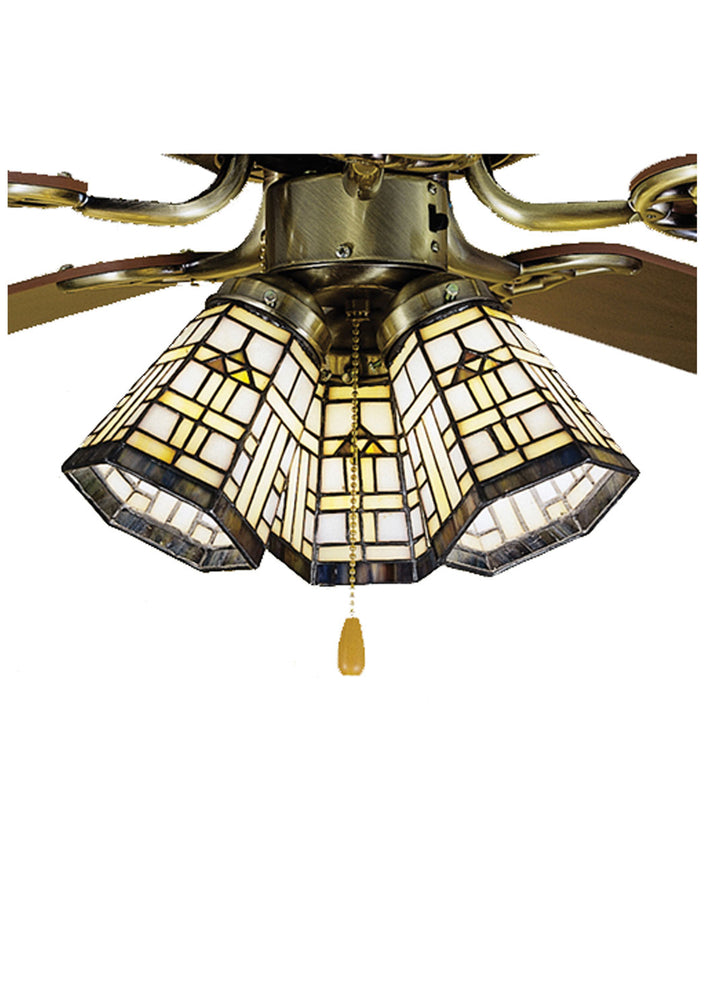 Meyda Tiffany Lighting 27461 Arrowhead Mission Fan Light Shade Ceiling Fan Bronze / Dark