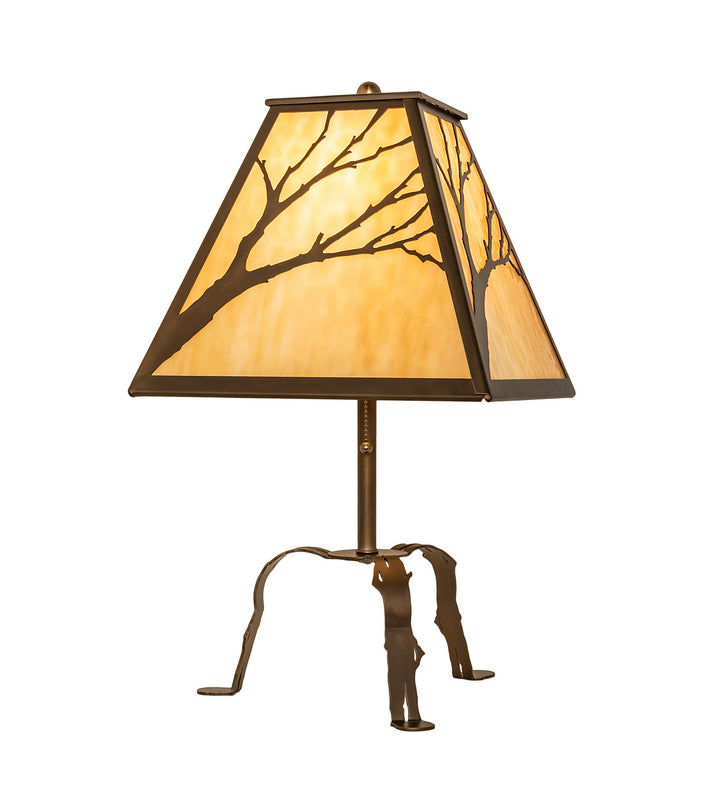 Meyda Tiffany Lighting 27906 Branches One Light Table Lamp Lamp Copper/Antique/Verde