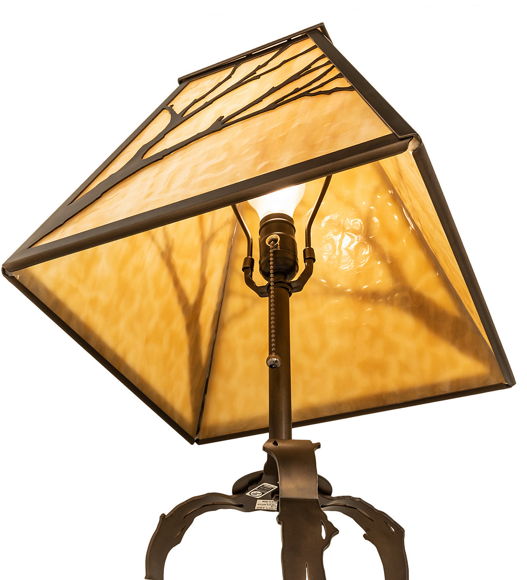 Meyda Tiffany Lighting 27906 Branches One Light Table Lamp Lamp Copper/Antique/Verde