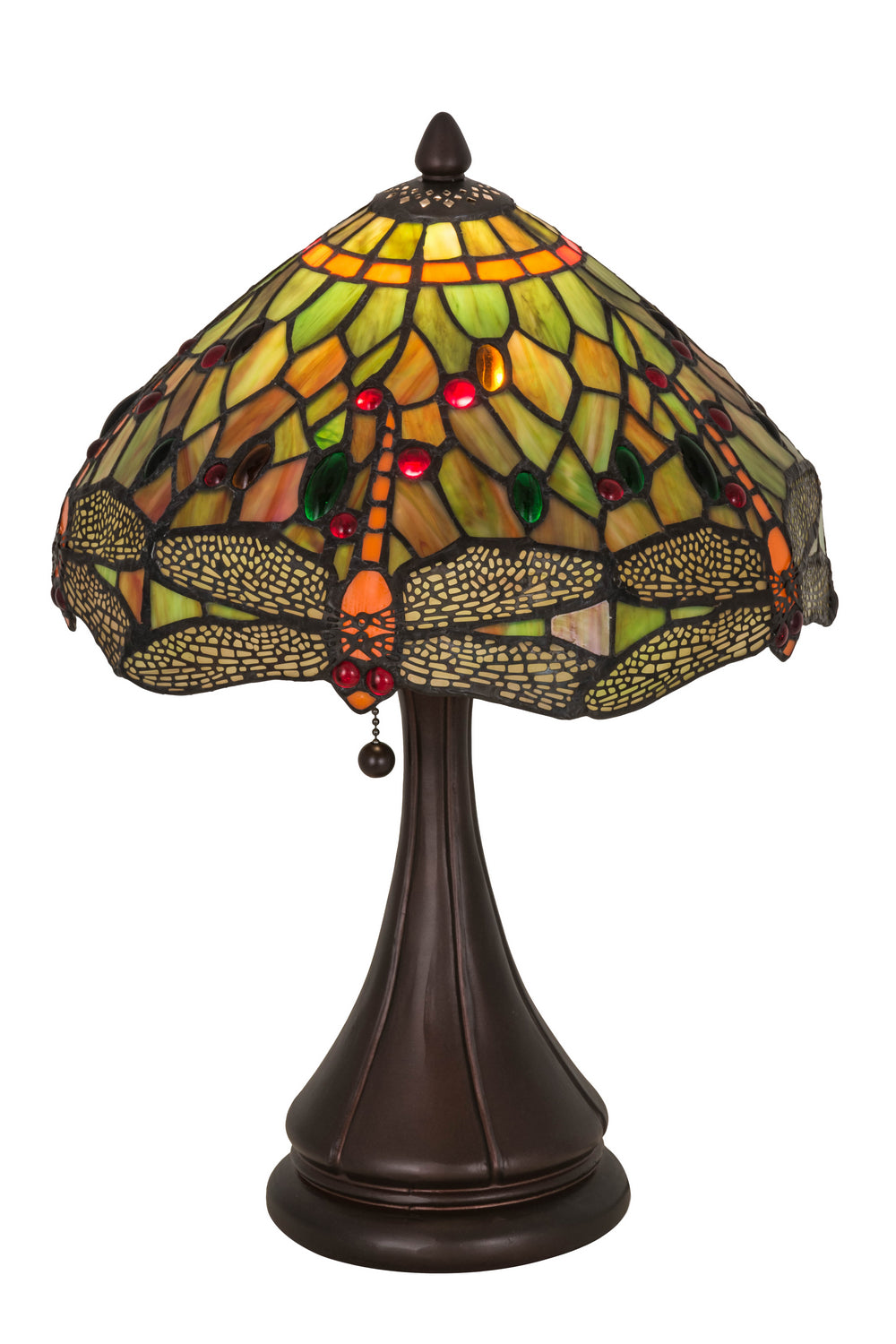 Meyda Tiffany Lighting 28460 Tiffany Hanginghead Dragonfly One Light Accent Lamp Lamp Bronze / Dark