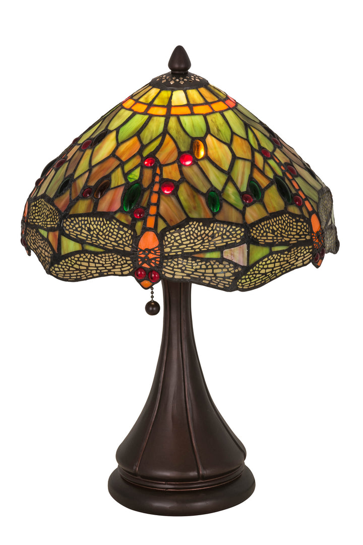 Meyda Tiffany Lighting 28460 Tiffany Hanginghead Dragonfly One Light Accent Lamp Lamp Bronze / Dark