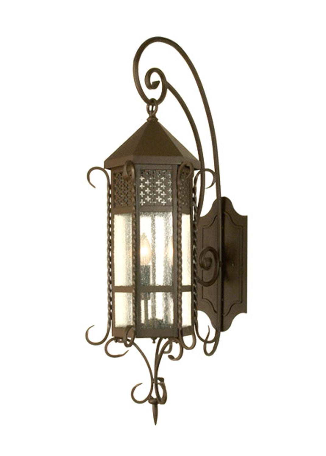 Meyda Tiffany Lighting 28665 Old London Three Light Wall Sconce Outdoor Bronze / Dark