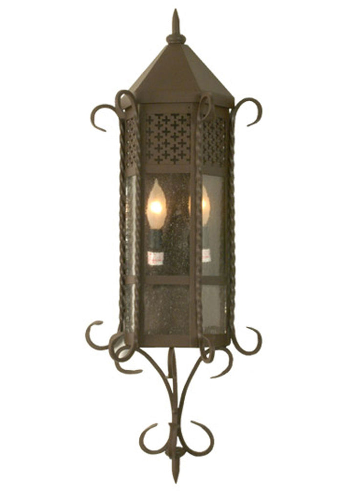 Meyda Tiffany Lighting 28666 Old London Two Light Wall Sconce Outdoor Bronze / Dark