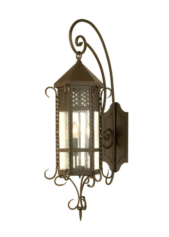 Meyda Tiffany Lighting 28667 Old London Three Light Wall Sconce Outdoor Bronze / Dark