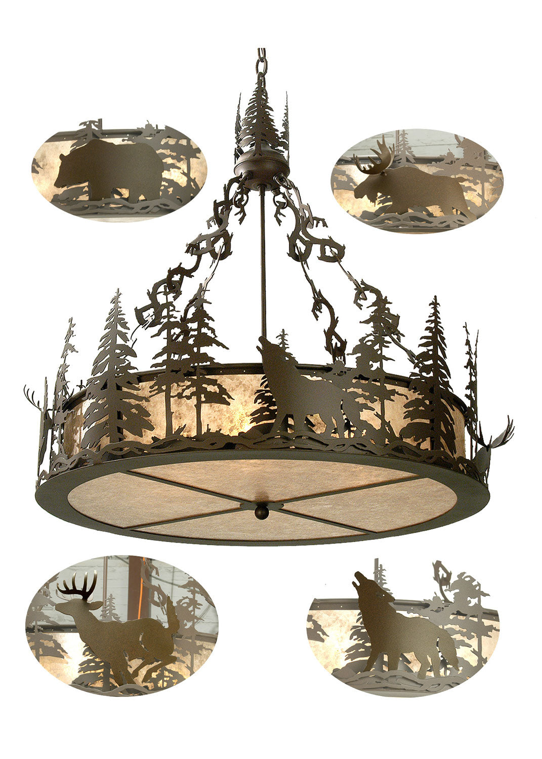 Meyda Tiffany Wildlife At Dusk 28711 Pendant Light - Cafe-Noir