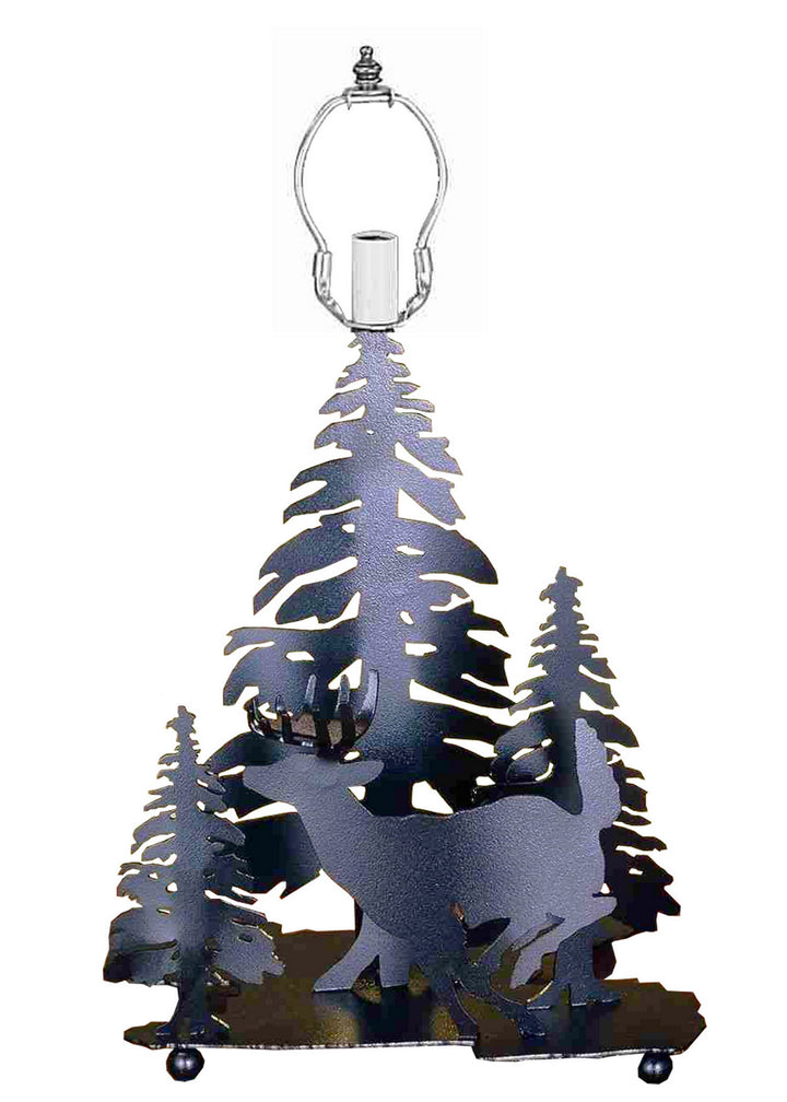 Meyda Tiffany Lighting 28732 Deer Through The Trees Two Light Table Base Utility Light Black