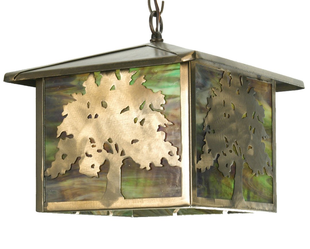 Meyda Tiffany Lighting 29274 Oak Tree One Light Pendant Outdoor Copper/Antique/Verde