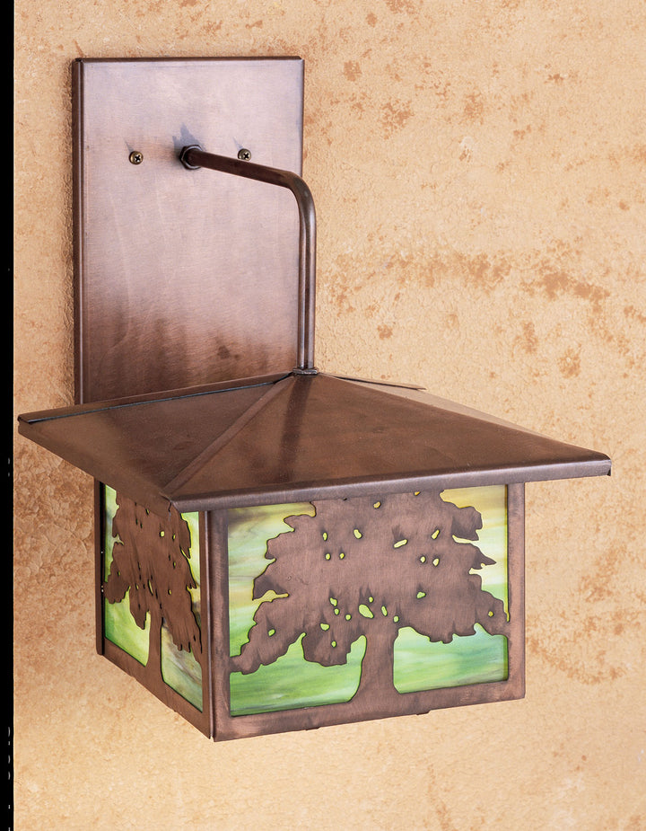 Meyda Tiffany Lighting 29547 Oak Tree One Light Wall Sconce Outdoor Copper/Antique/Verde