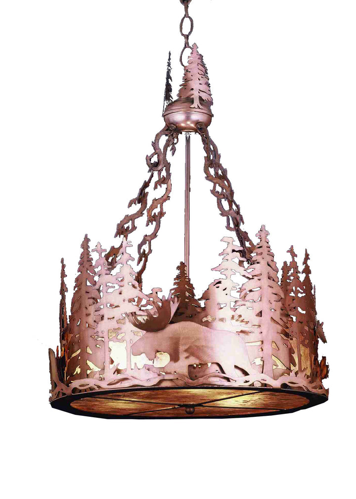 Meyda Tiffany Moose At Dusk 31261 Pendant Light - Antique Copper