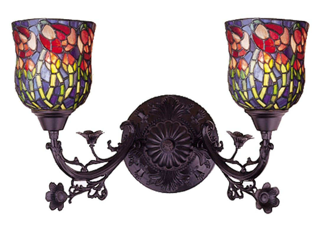 Meyda Tiffany Red Rosebud 36911 Wall Light - Bronze