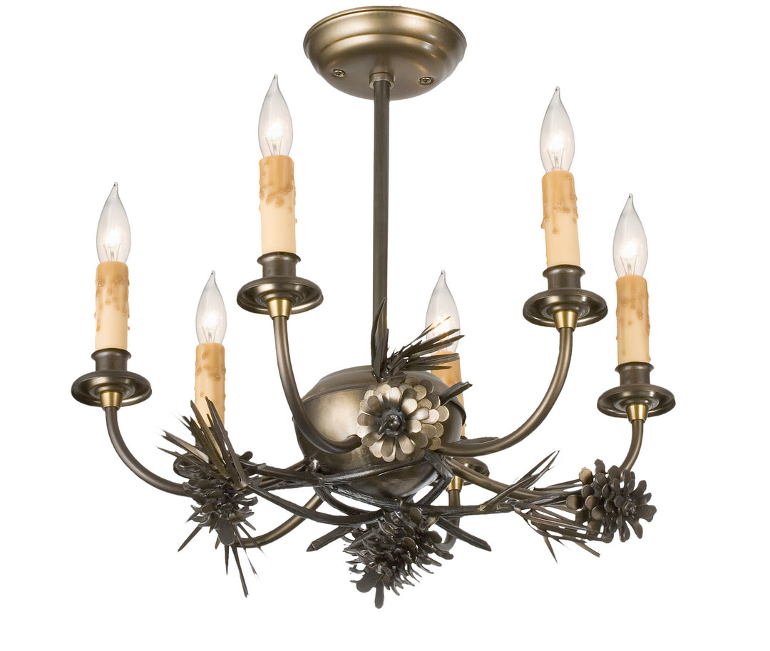 Meyda Tiffany Woodland Pine 38330 Chandelier Light - Antique Copper