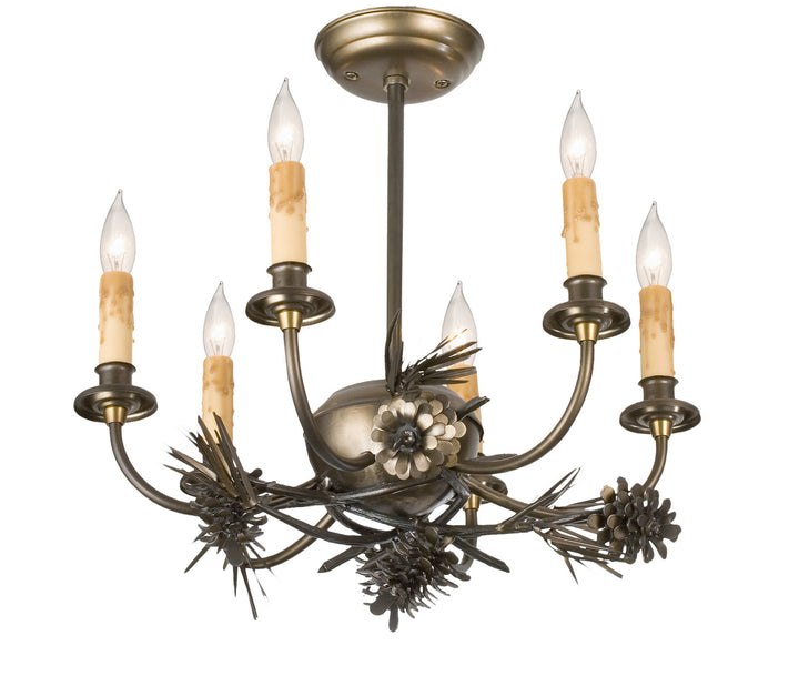 Meyda Tiffany Woodland Pine 38330 Chandelier Light - Antique Copper