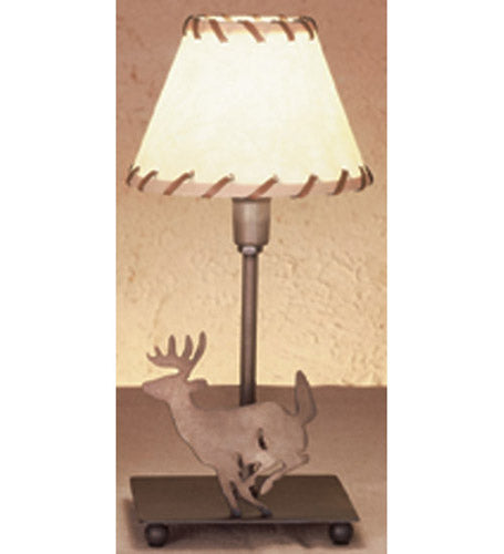 Meyda Tiffany Lighting 38626 Lone Deer One Light Table Base Lamp Copper/Antique/Verde