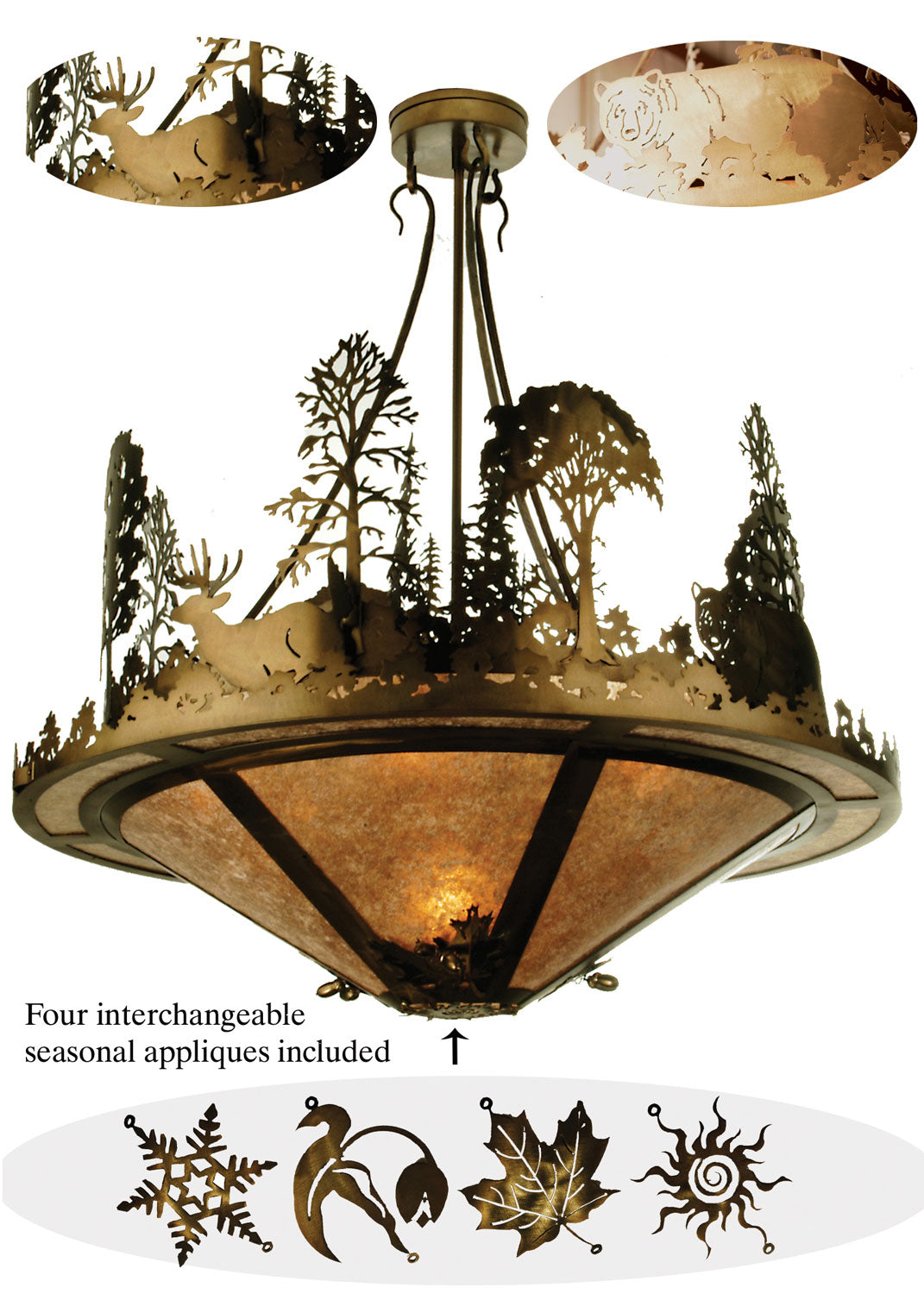 Meyda Tiffany Wildlife On The Loose 48063 Pendant Light - Antique Copper