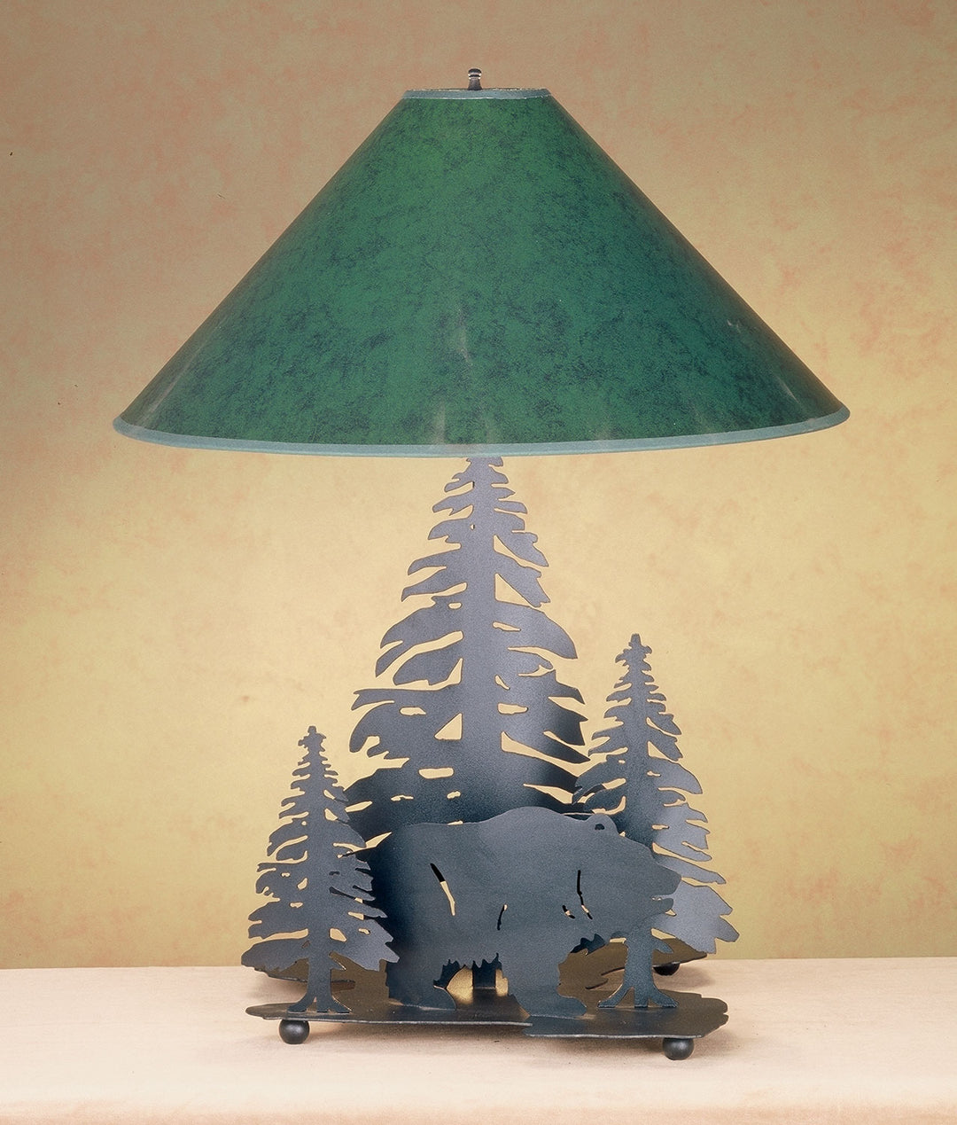 Meyda Tiffany Lighting 49330 Grizzly Bear Through The Trees Table Base Hardware Lamp Black