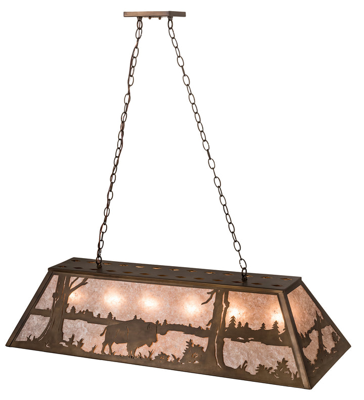 Meyda Tiffany Buffalo At Lake 50019 Pendant Light - Antique Copper